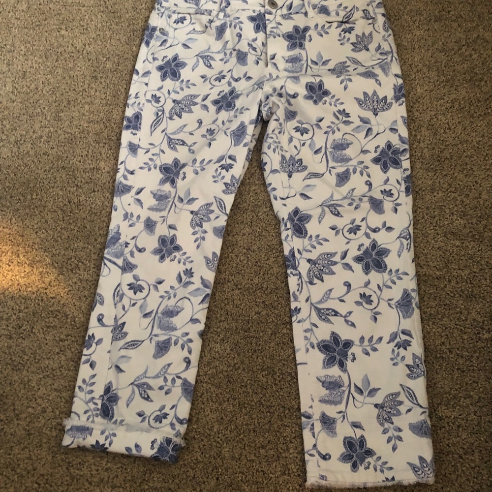 Floral Blue and White Pants
